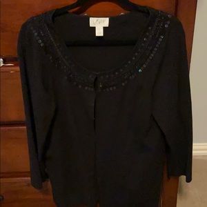 Black cardigan with sequins and beading